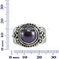 Beautiful Pearl Gemstone Anel de prata esterlina 925